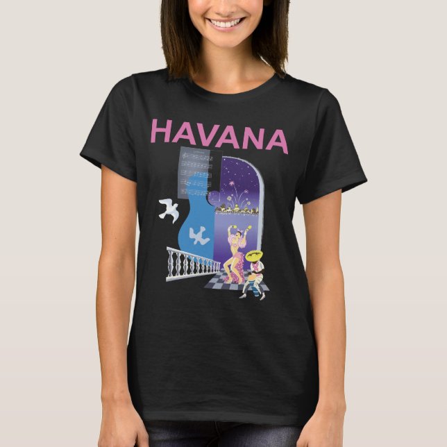 Havana Kuba Natt Retro Resa T-Shirt (Framsida)