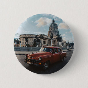Havana Kuba Vintage Klassisk Bil  Knapp