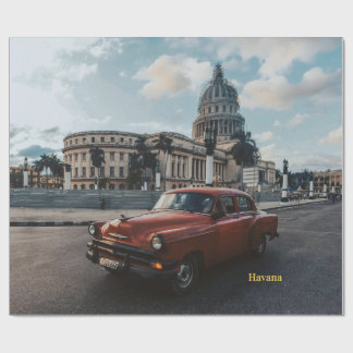 Havana Kuba Vintage Klassisk Bil Presentpapper