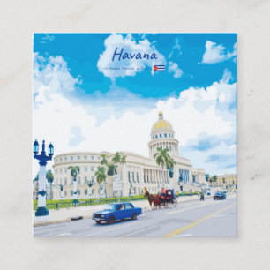Havana, Kuba - Vintage Klassisk Själ Fyrkantigt Visitkort