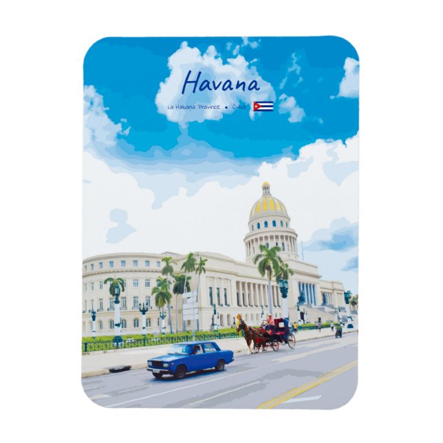 Havana, Kuba - Vintage Klassisk Själ Rundad Magnet (Vertikal)