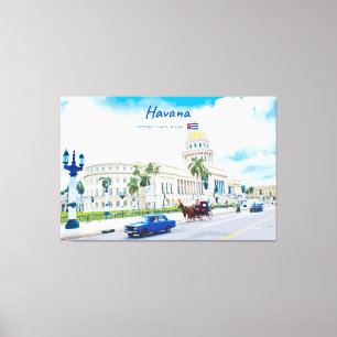 Havana, Kuba - Vintage klassisk själsplakat Canvastryck