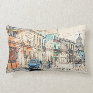 Havana Kubaillustration Lumbarkudde