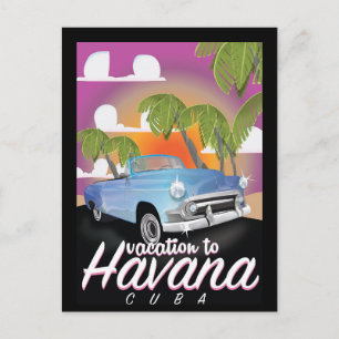 Havana, Kubas Vintage Poster automatiskt semester Vykort