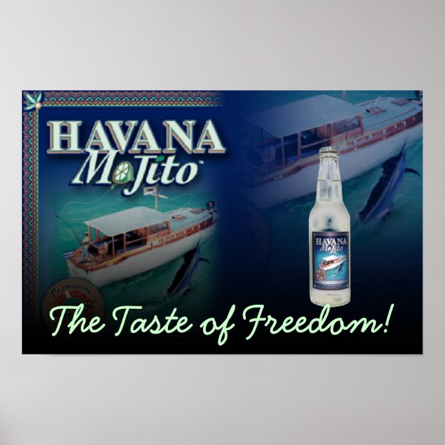 Havana Mojito, Kanvastrycket Taste av frihet Poster (Framsidan)