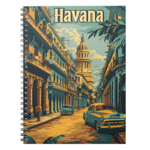 Havana Nostalgia: Vintage bilar i den gamla staden Anteckningsbok