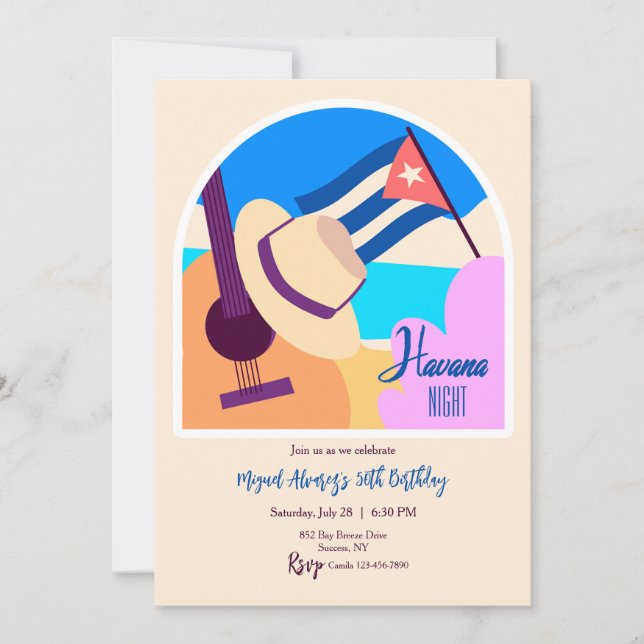 Havana Party Inbjudningar (Framsida)