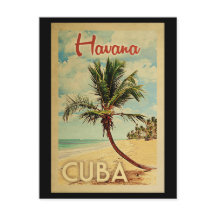 Havana Postcard Handflatan Träd Vintage resor