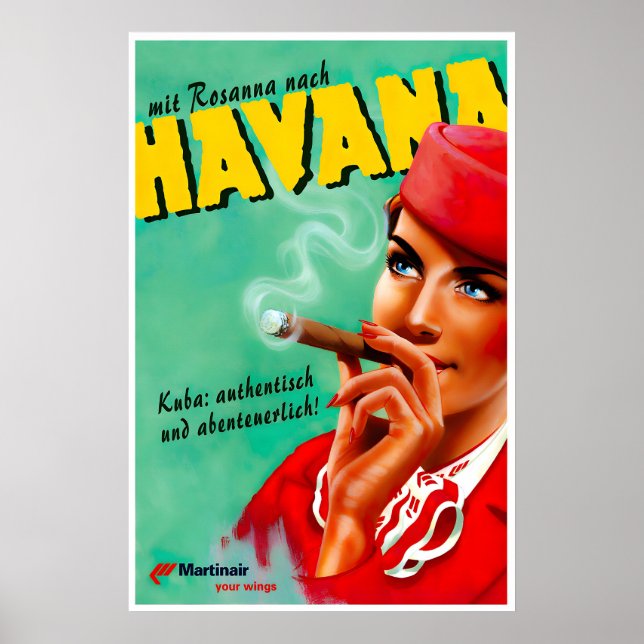 Havana Resoraffisch Kuba Konst Martinair Tryck (Framsidan)