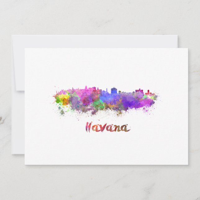 Havana skyline in watercolor (Framsida)