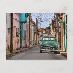 Havana Street Oldtimer Car Cuba Travel Photography Vykort