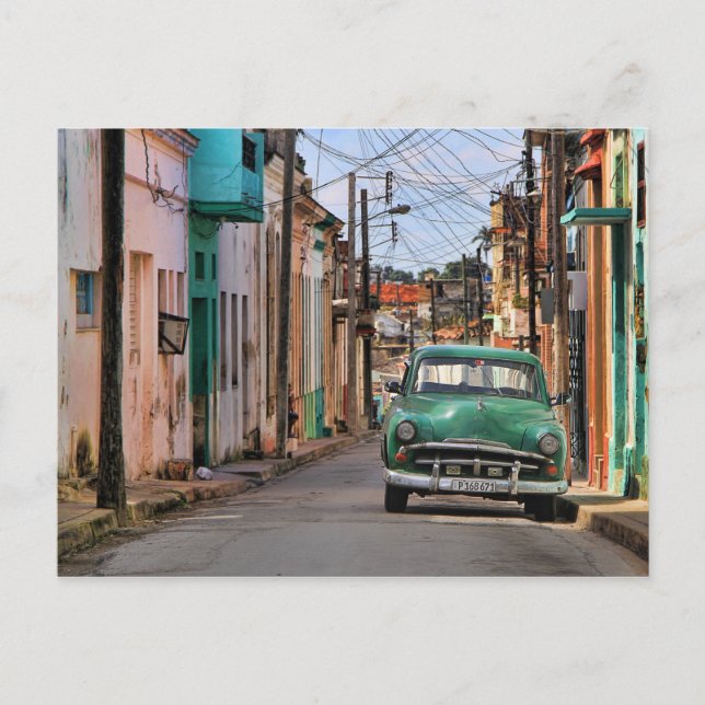 Havana Street Oldtimer Car Cuba Travel Photography Vykort (Framsida)