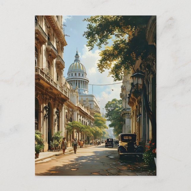 Havana Streets: Vintage Postcard Vykort (Framsida)