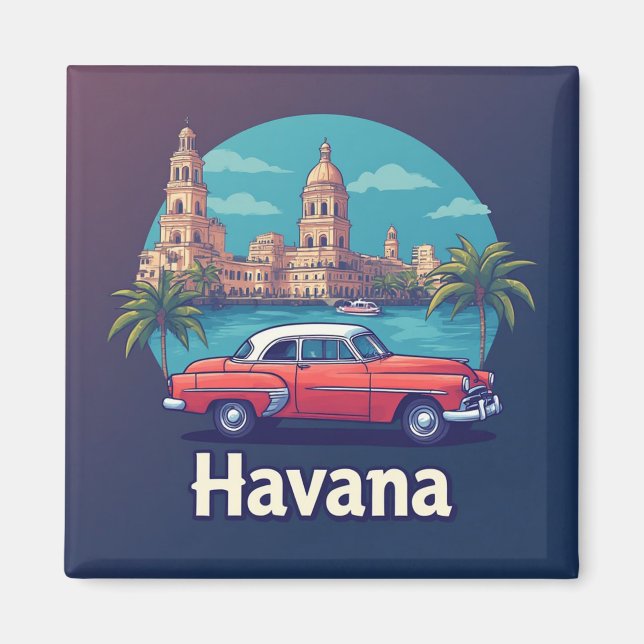 Havana Vintage Retro Resa Magnet (Framsidan)