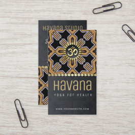 Havana Yoga Studio Black Guld Affärskort Visitkort