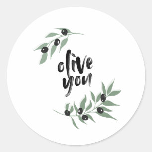 Havandedekaler för Olive gren Alla hjärtans dag Runt Klistermärke