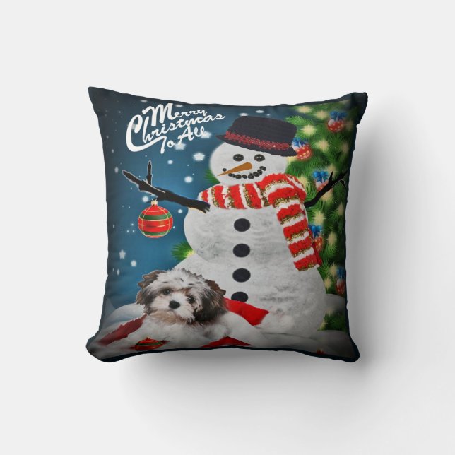 Havanese alla god jul till kudder kudde (Framsida)