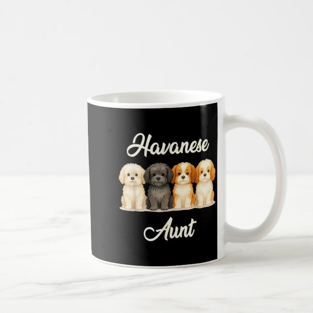 Havanese Aunt Cute Dog Lover Gift Funny Women Pupp Kaffemugg (Höger)