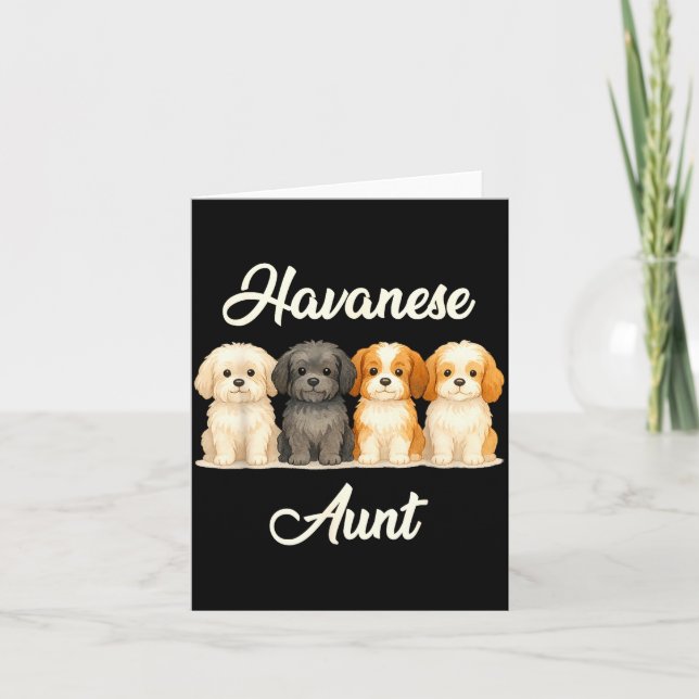 Havanese Aunt Cute Dog Lover Gift Funny Women Pupp Kort (Framsida)