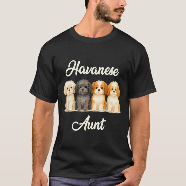 Havanese Aunt Cute Dog Lover Gift Funny Women Pupp T Shirt (Framsida)