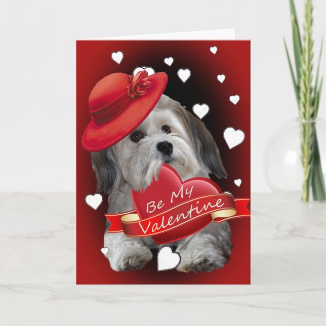Havanese be my Valentine Cards Helgkort (Framsida)