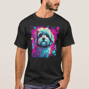Havanese Bolonka Shih Tzu Lhasa Apso Hund 80s Retr T Shirt