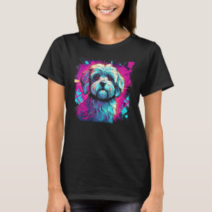 Havanese Bolonka Shih Tzu Lhasa Apso Hund 80s Retr T Shirt