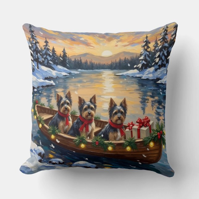 Havanese Christmas Boat Holiday Kudde (Framsida)