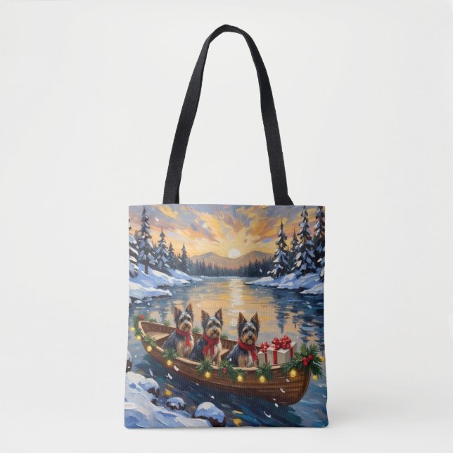Havanese Christmas Boat Holiday Tygkasse (Framsida)