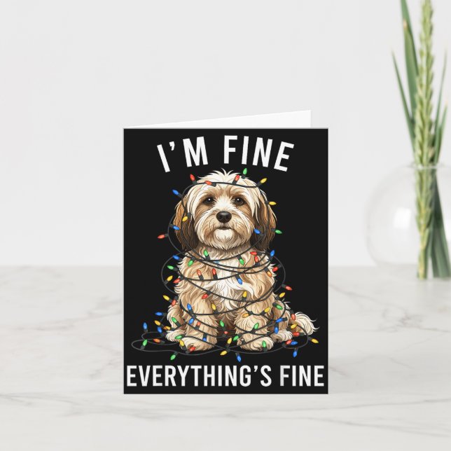 Havanese Christmas I'm Fine Everything Is Fine  Kort (Framsida)