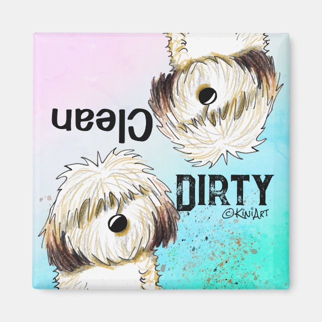 Havanese Clean Dirty Dishwasher Magnet (Framsidan)