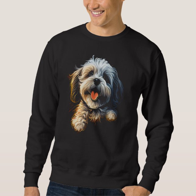 Havanese Dog Bolonka Shih Tzu Lhasa Apso Maltese G Lång Ärmad Tröja (Framsida)