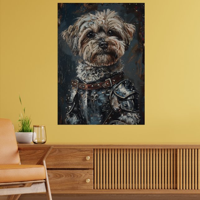 Havanese Dog In Armor Poster (Vardagsrum 2)