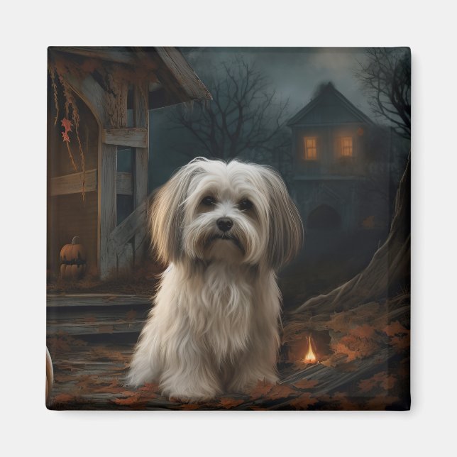 Havanese Halloween Scary Magnet (Framsidan)