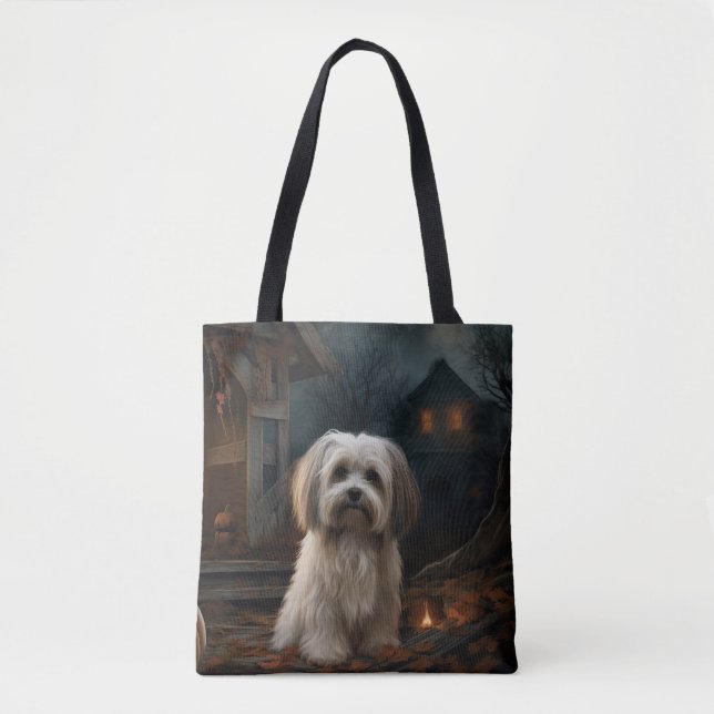 Havanese Halloween Scary Tygkasse (Framsida)