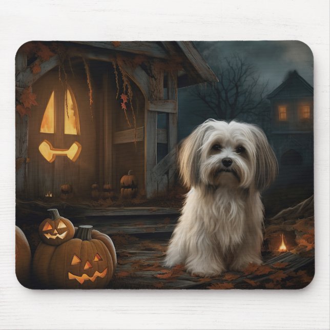 Havanese Halloween Skräck Musmatta (Framsidan)