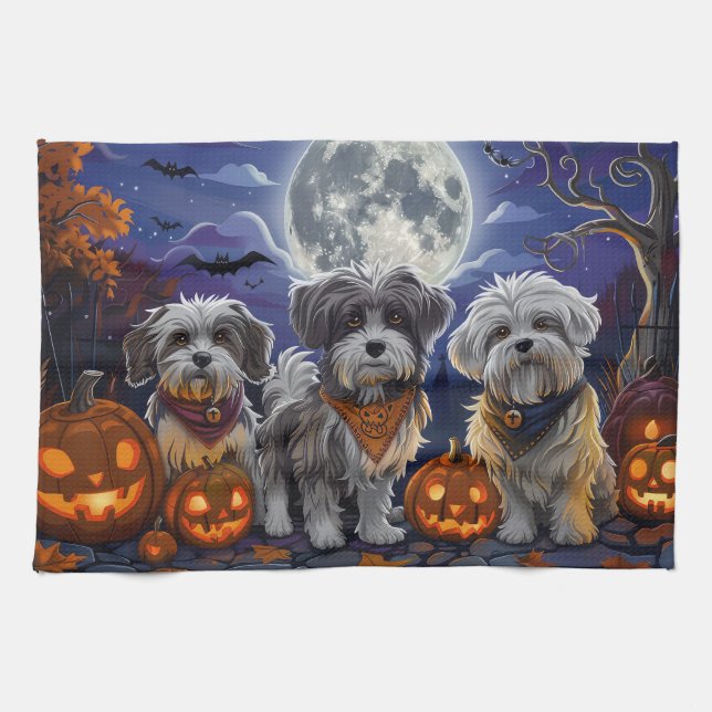 Havanese Halloween Spooky Kökshandduk (Horisontell)