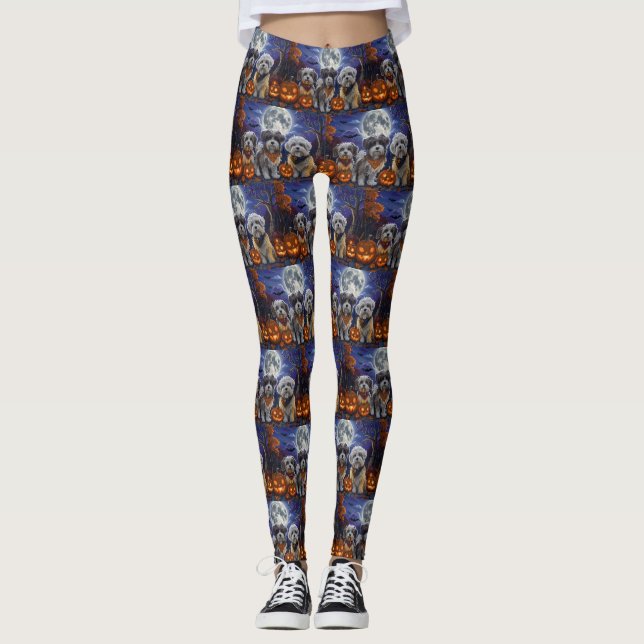 Havanese Halloween Spooky Leggings (Framsida)