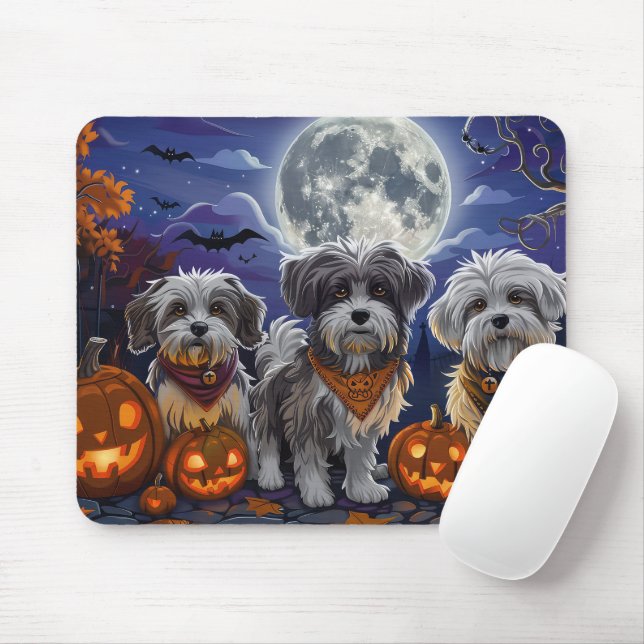 Havanese Halloween Spooky Musmatta (Med mus)
