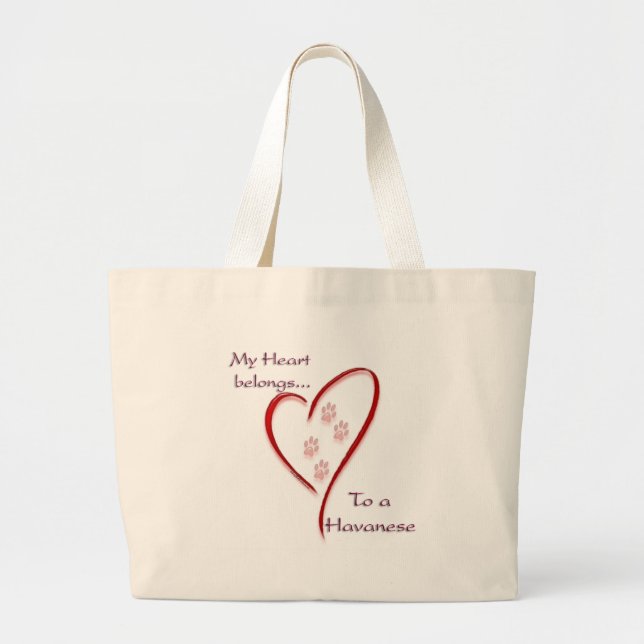 Havanese Heart Tillhörs Jumbo Tygkasse (Framsidan)
