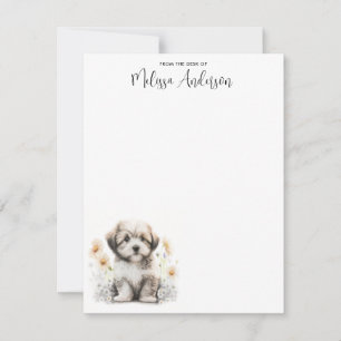 Havanese Hund Cute Puppy Personlig Watercolor Anteckningskort