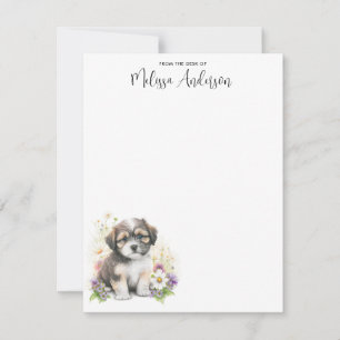 Havanese Hund Cute Puppy Watercolor Personlig Anteckningskort