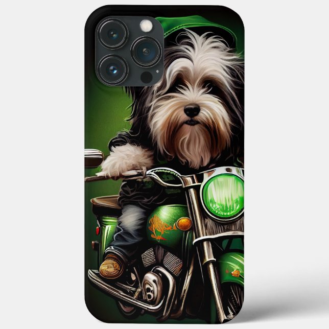 Havanese Hund Driving Bike St. Patrick's Day (Baksida)
