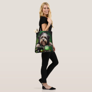 Havanese Hund Driving Bike St. Patrick's Day Tygkasse