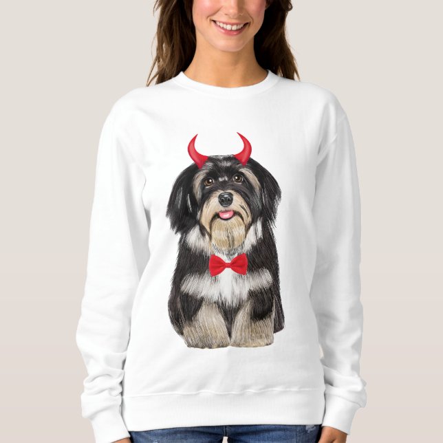 Havanese Hund in Halloween T Shirt (Framsida)