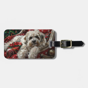 Havanese Hund jul Festive Bagagebricka