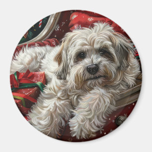 Havanese Hund jul Festive Magnet