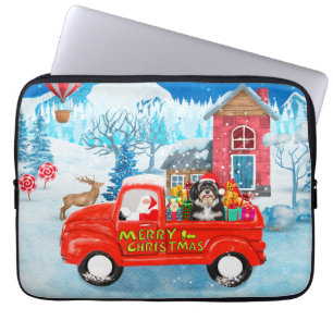 Havanese Hund jul-leverans Lastbil Snö Laptop Fodral