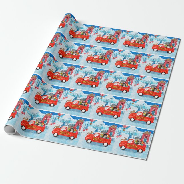 Havanese hund jul leverans lastbil snö presentpapper (Utrullad)