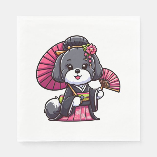 Havanese Hund Kimono Pappersservett (Framsidan)